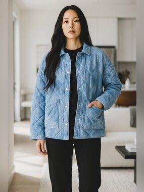 Bagatelle Blue Quilted Utility Jacket